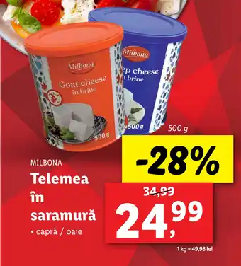 Lidl MILBONA Telemea saramură Ofertă