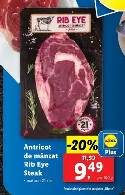 Lidl Antricot de mânzat Rib Eye Steak Ofertă