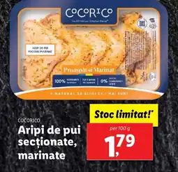 Lidl COCORICO Aripi de pui secţionate, marinate Ofertă