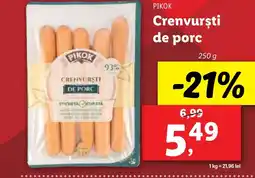 Lidl PIKOK Crenvursti de porc Ofertă