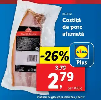 Lidl BARONI Costiţă de porc afumatǎ Ofertă