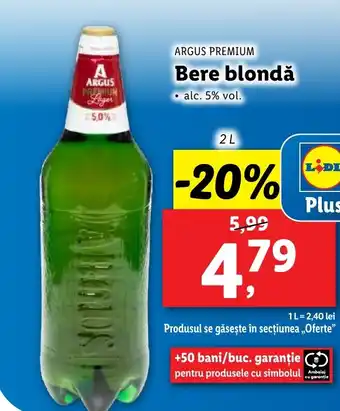 Lidl ARGUS PREMIUM Bere blondǎ Ofertă