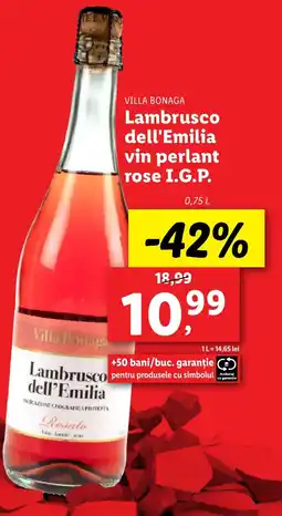 Lidl VILLA BONAGA Lambrusco dell'Emilia vin perlant rose I.G.P. Ofertă