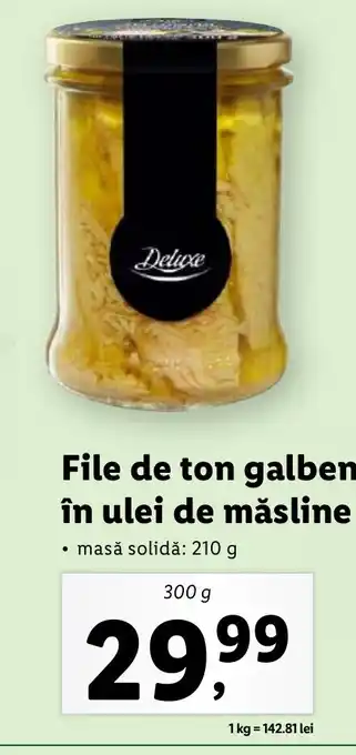 Lidl File de ton galben în ulei de măsline Ofertă