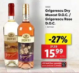 Lidl JIDVEI Grigorescu Dry Muscat D.O.C./ Grigorescu Rose D.O.C. Ofertă