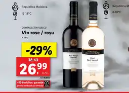 Lidl DOMENIILE DAVIDESCU Vin rose / roșu Ofertă