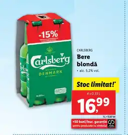 Lidl CARLSBERG Bere blondǎ Ofertă