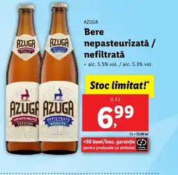 Lidl AZUGA Bere nepasteurizată / nefiltrată Ofertă