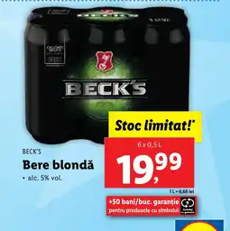 Lidl BECK'S Bere blondǎ Ofertă