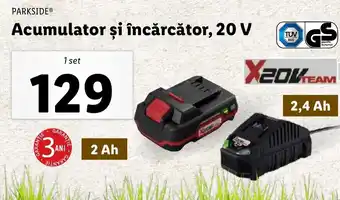 Lidl PARKSIDE® Acumulator şi încărcător, 20 V Ofertă