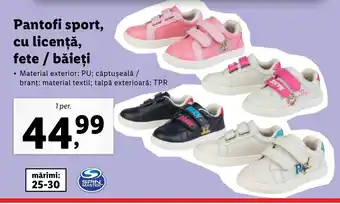 Lidl Pantofi sport, cu licenţă, fete / băieți Ofertă