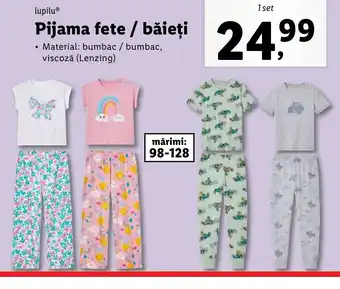 Lidl LupiluⓇ Pijama fete / băieți Ofertă