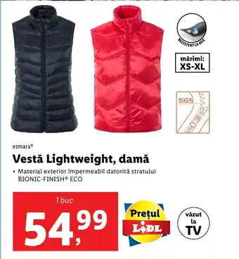 Lidl EsmaraⓇ Vestǎ Lightweight, damă Ofertă