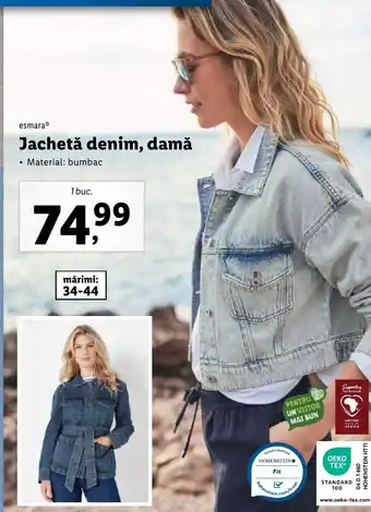 Lidl EsmaraⓇ Jachetă denim, damă Ofertă