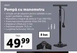 Lidl CRIVIT Pompă cu manometru Ofertă