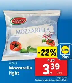 Lidl LOVILIO Mozzarella light Ofertă