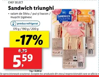 Lidl CHEF SELECT Sandwich triunghi Ofertă