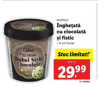 Lidl GELATELLI Îngheţată cu ciocolatăǎ şi fistic Ofertă