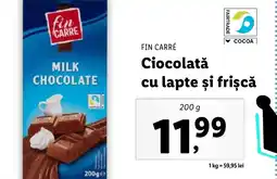 Lidl FIN CARRÉ Ciocolată cu lapte și frișcă Ofertă