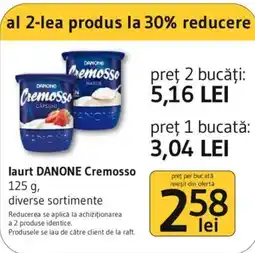 Supeco laurt DANONE Cremosso Ofertă