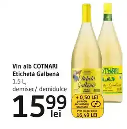 Supeco Vin alb COTNARI Etichetă Galbenǎ Ofertă