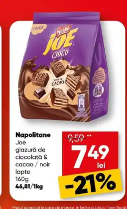 PROFI Napolitane Joe glazură de ciocolată cacao / noir lapte Ofertă