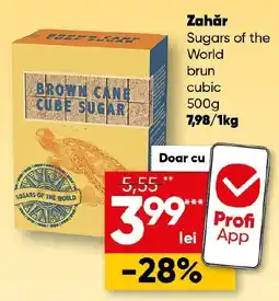 PROFI Zahăr Sugars of the World brun cubic Ofertă