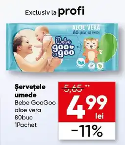 PROFI Şerveţele umede Bebe GooGoo aloe vera Ofertă