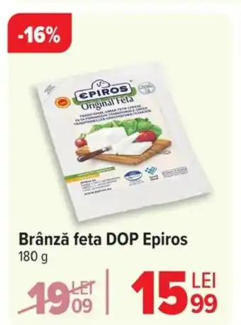 Carrefour Brânză feta DOP Epiros Ofertă