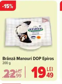 Carrefour Brânză Manouri DOP Epiros Ofertă