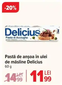 Carrefour Pastă de anşoa în ulei de măsline Delicius Ofertă