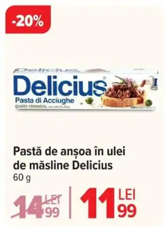 Carrefour Pastă de anşoa în ulei de măsline Delicius Ofertă