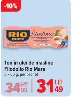 Carrefour Ton în ulei de măsline Filodolio Rio Mare Ofertă