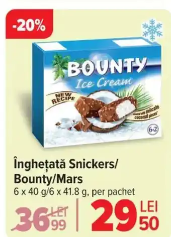 Carrefour Îngheţată Snickers/ Bounty/Mars Ofertă