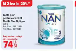 Carrefour Lapte praf pentru copii 3+/4+, Nestlé Nan Optipro Ofertă