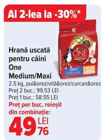 Carrefour Hrană uscată pentru câini One Medium/Maxi Ofertă