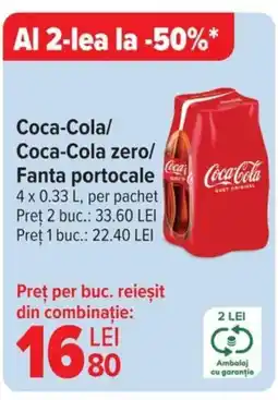 Carrefour Coca-Cola/ Coca-Cola zero/ Fanta portocale Ofertă