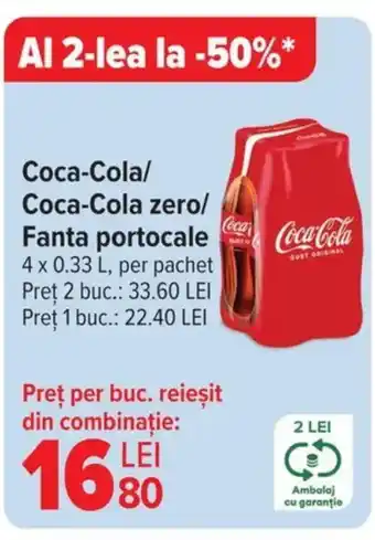 Carrefour Coca-Cola/ Coca-Cola zero/ Fanta portocale Ofertă