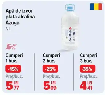 Carrefour Apă de izvor plată alcalinǎ Azuga Ofertă