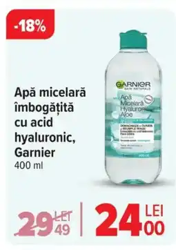 Carrefour Apă micelarǎ îmbogăţită cu acid hyaluronic, Garnier Ofertă