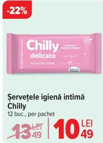 Carrefour Şervețele igienă intimă Chilly Ofertă