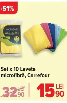 Carrefour Set x 10 Lavete microfibră, Carrefour Ofertă