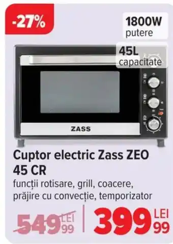 Carrefour Cuptor electric Zass ZEO 45 CR Ofertă