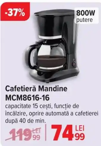 Carrefour Cafetieră Mandine MCM8616-16 Ofertă