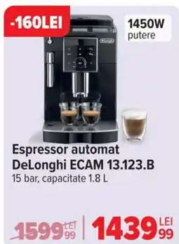 Carrefour Espressor automat DeLonghi ECAM 13.123.B Ofertă