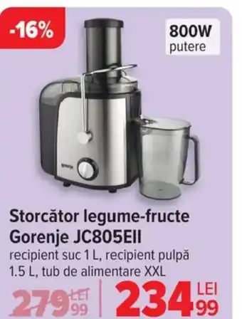 Carrefour Storcător legume-fructe Gorenje JC805EII Ofertă