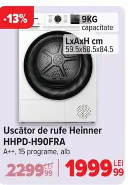 Carrefour Uscător de rufe Heinner HHPD-H90FRA Ofertă