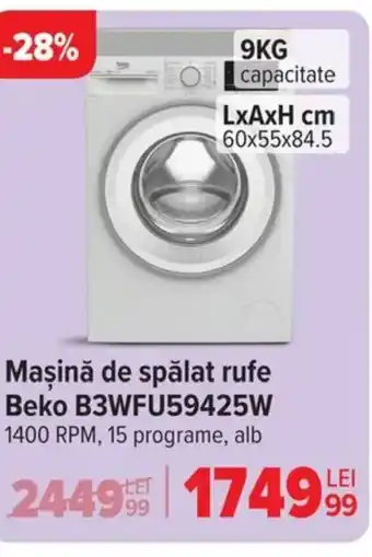 Carrefour Maşină de spălat rufe Beko B3WFU59425W Ofertă