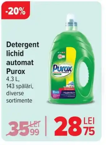 Carrefour Detergent lichid automat Purox Ofertă