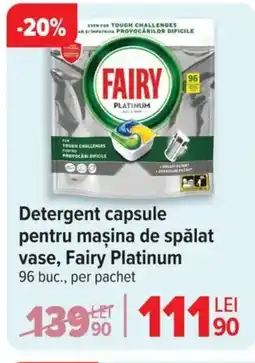 Carrefour Detergent capsule pentru maşina de spălat vase, Fairy Platinum Ofertă